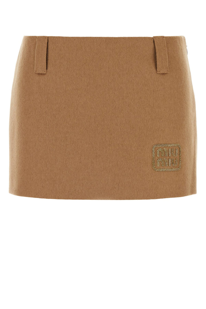 Camel mini skirt