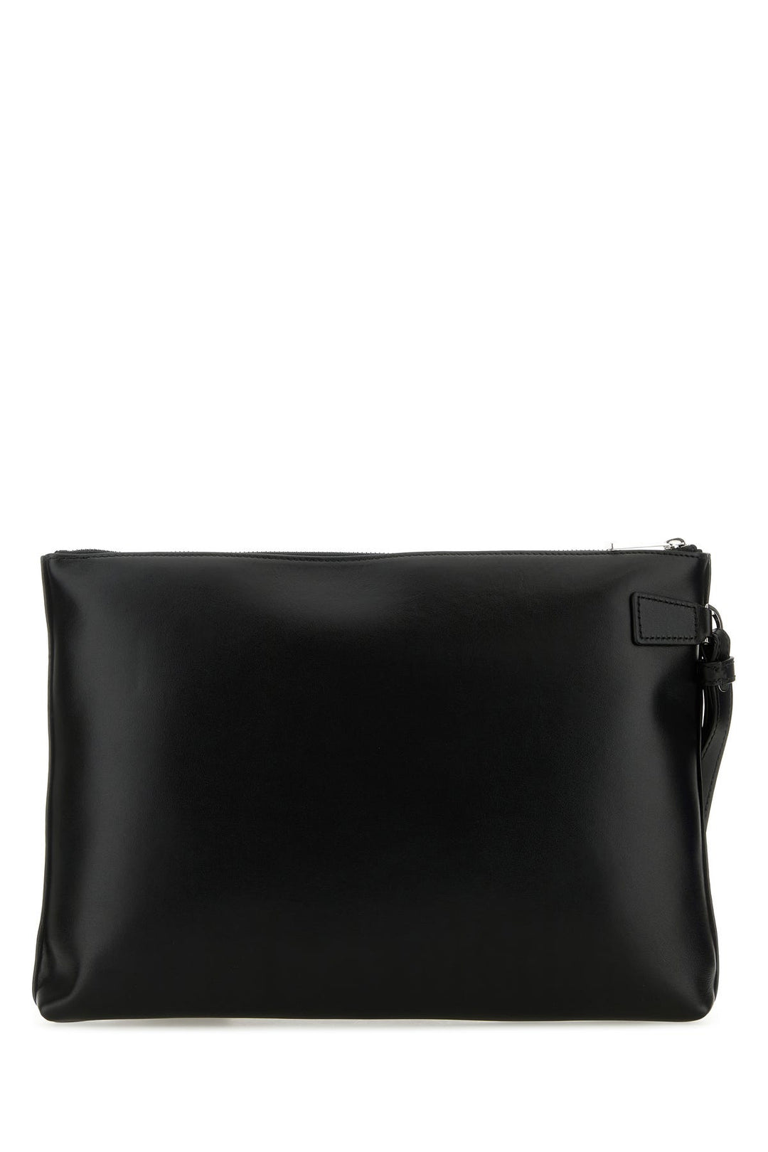 Black leather large Cargo clutch