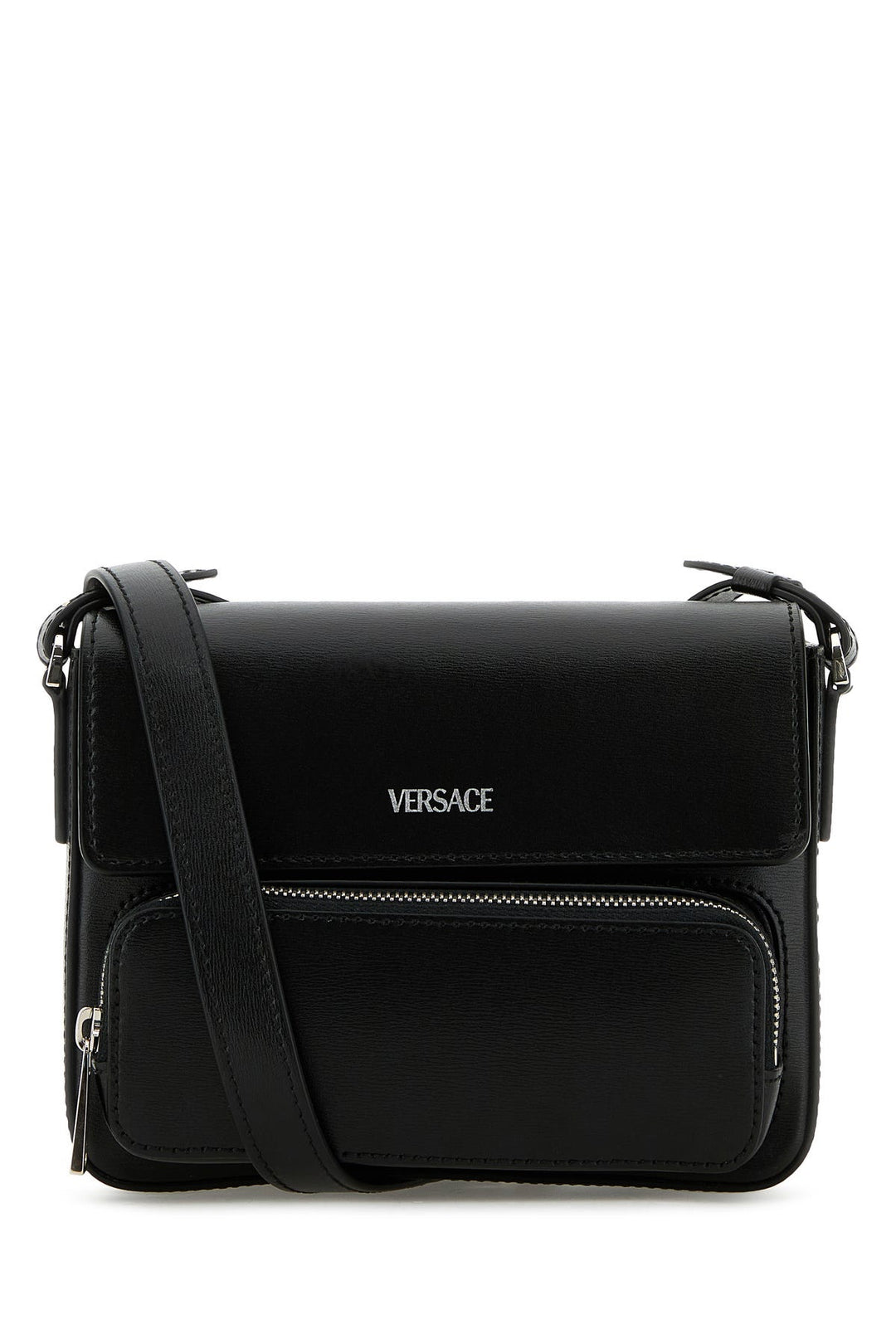 Black leather crossbody bag