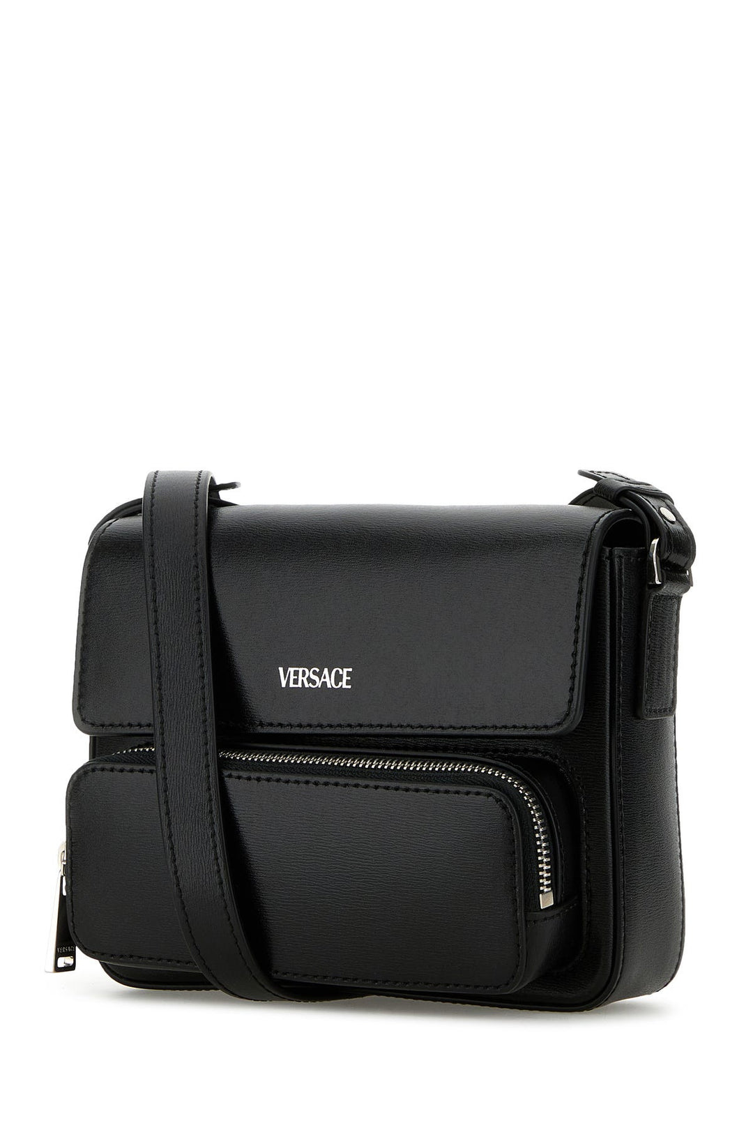 Black leather crossbody bag