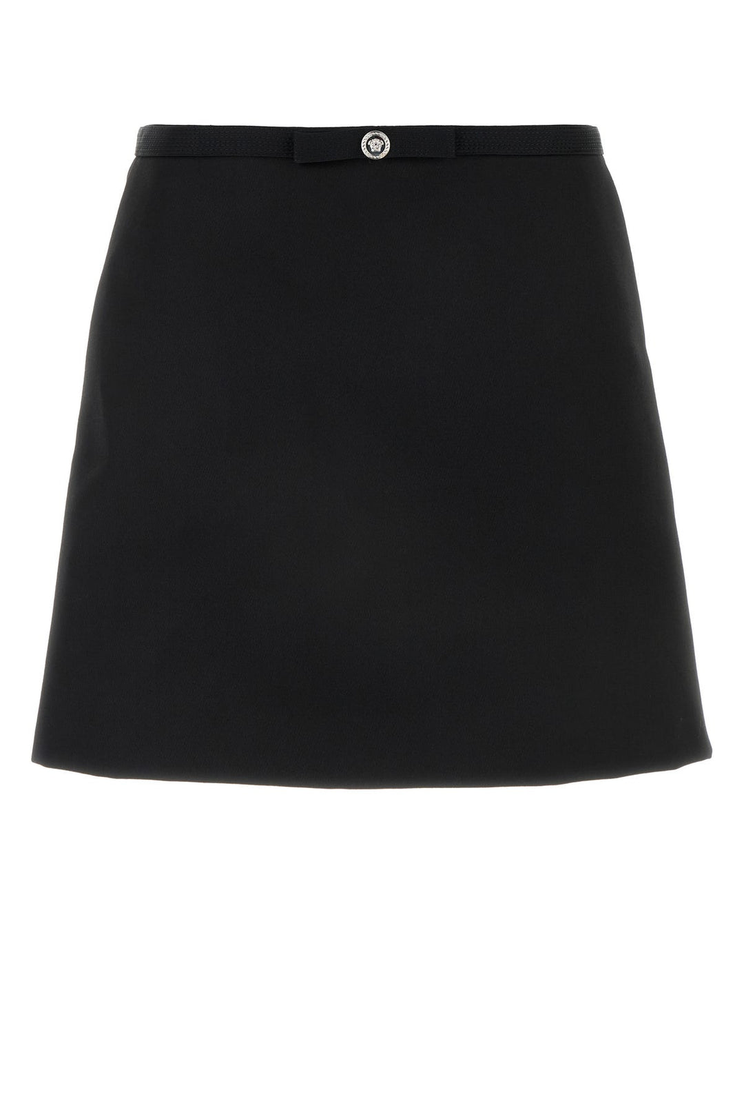 Black wool mini skirt