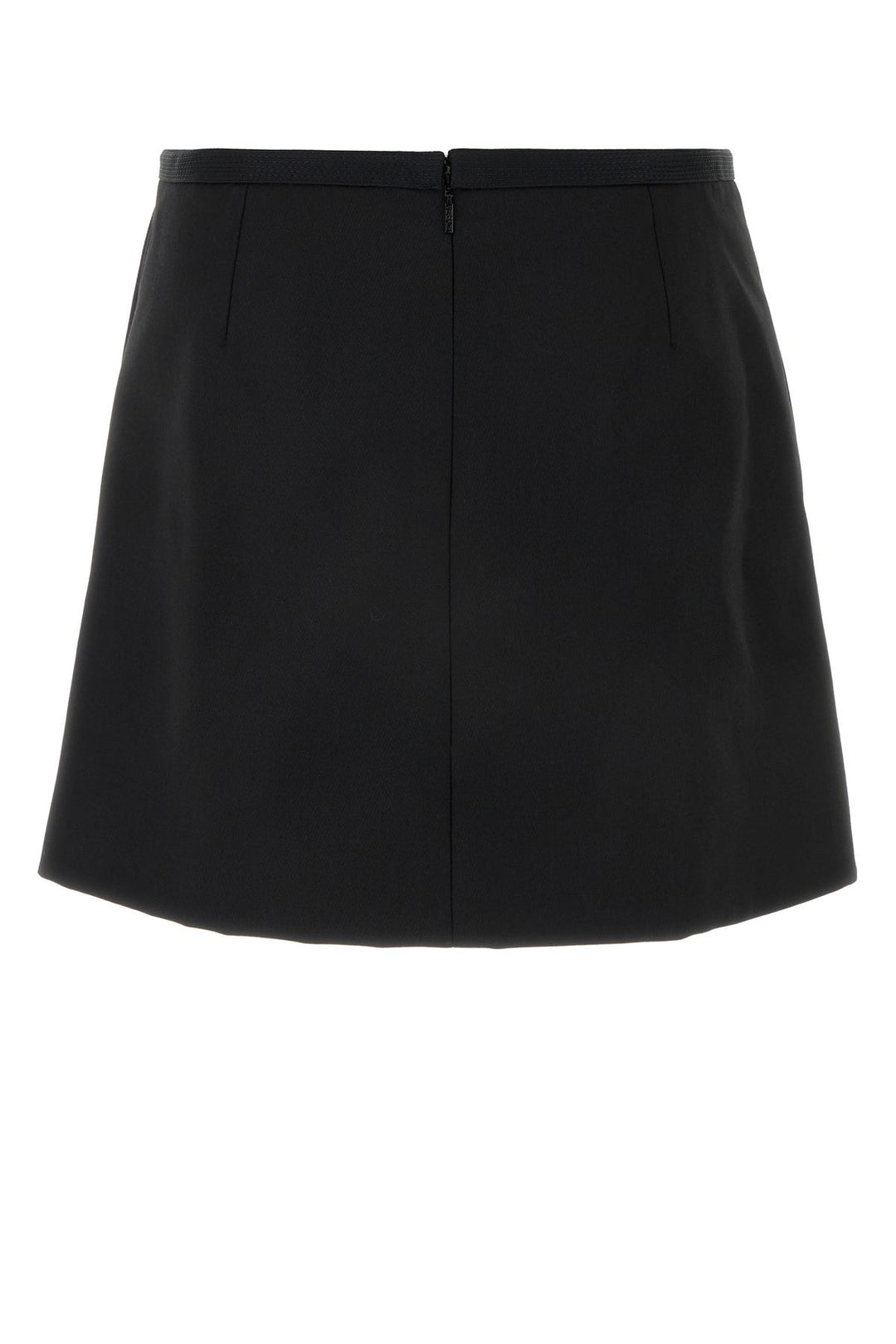 Black wool mini skirt