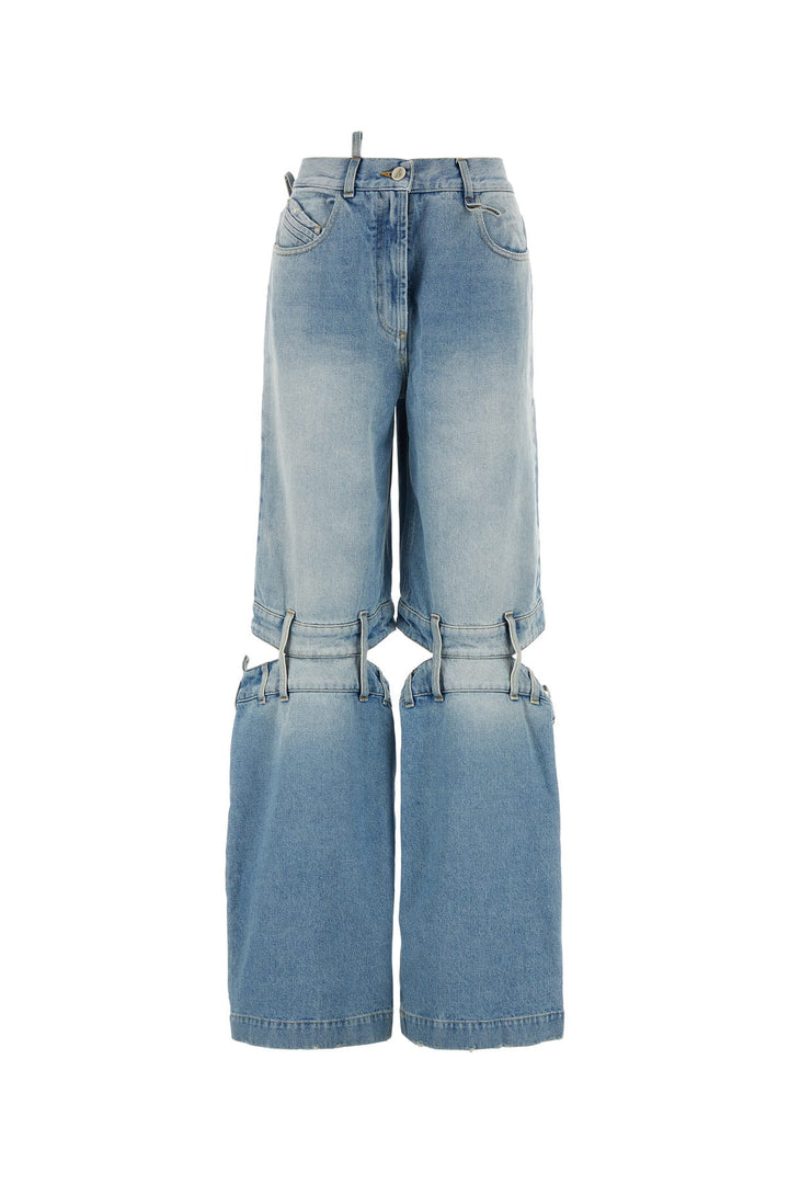 Denim wide-leg jeans