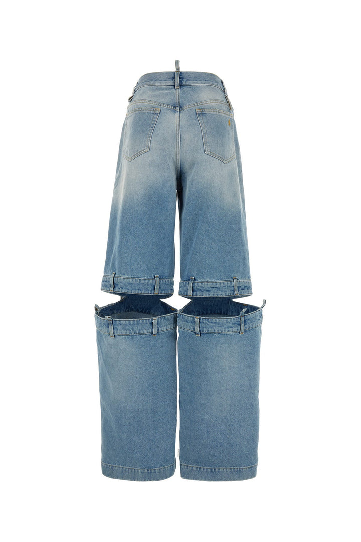 Denim wide-leg jeans