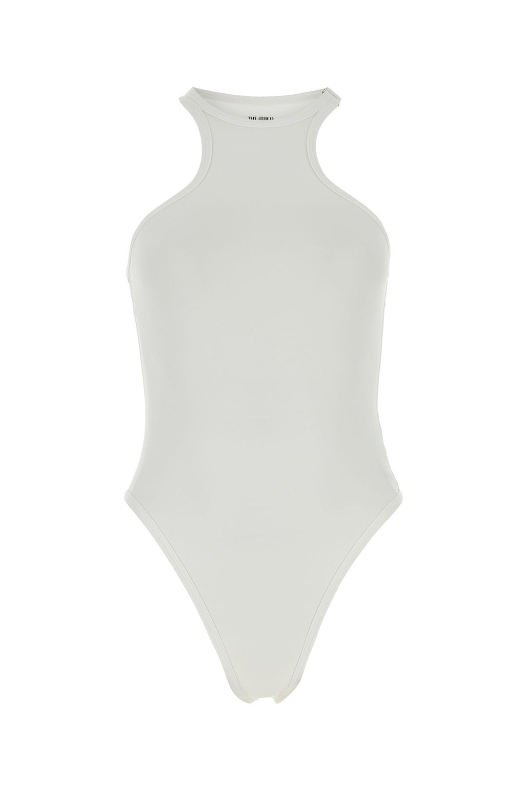 White stretch nylon swimsuit