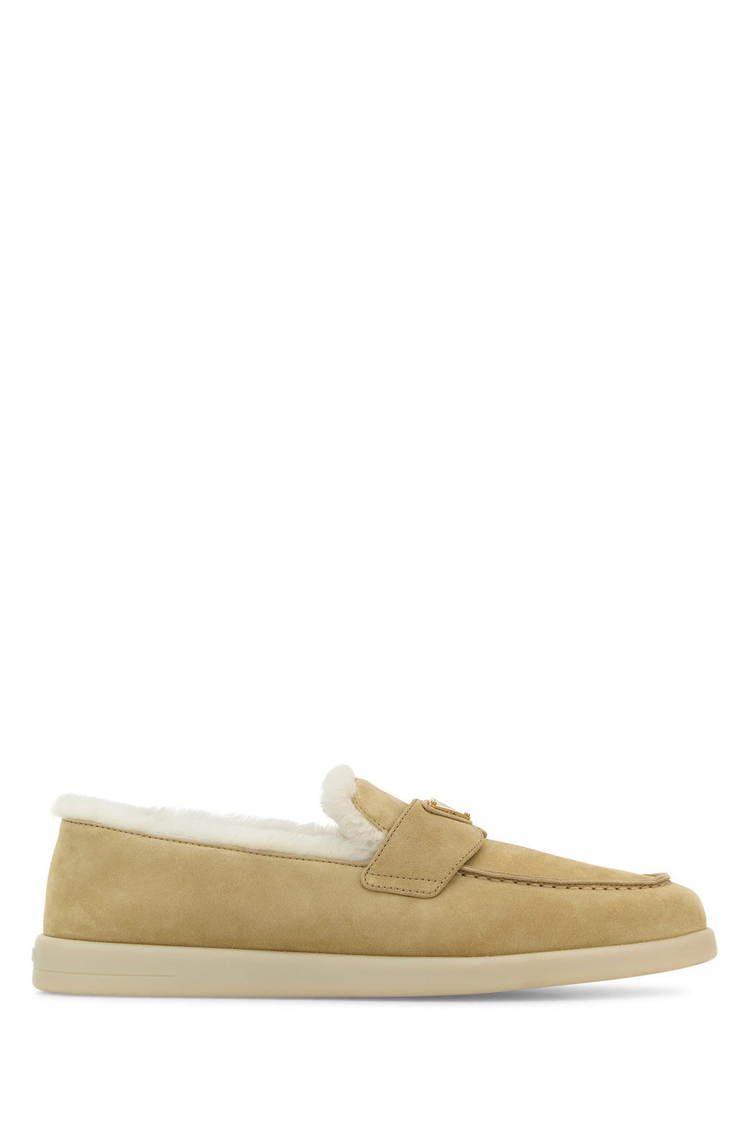 Beige suede loafers