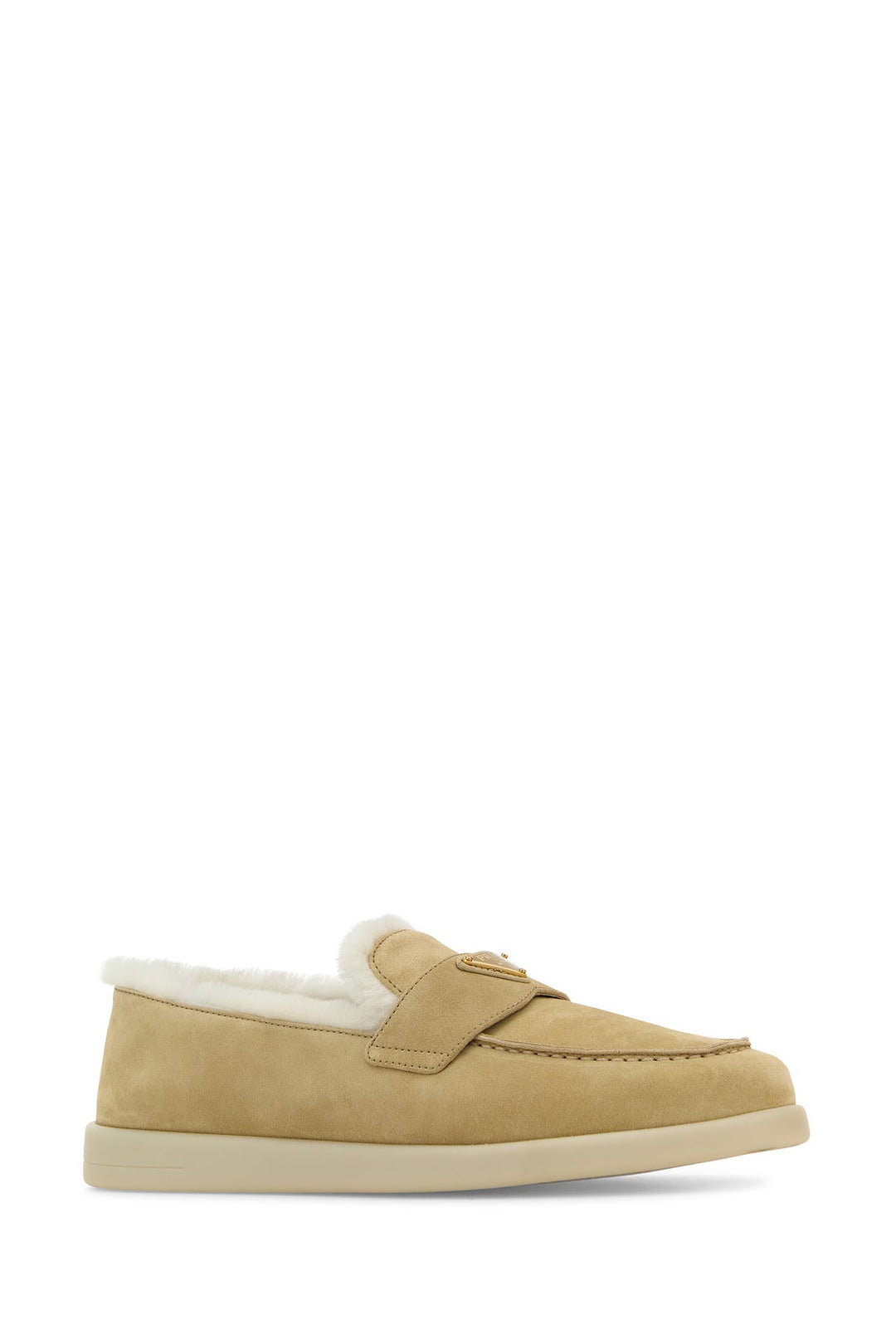 Beige suede loafers