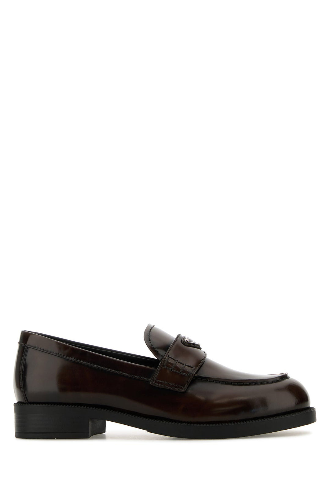 Brown leather loafers