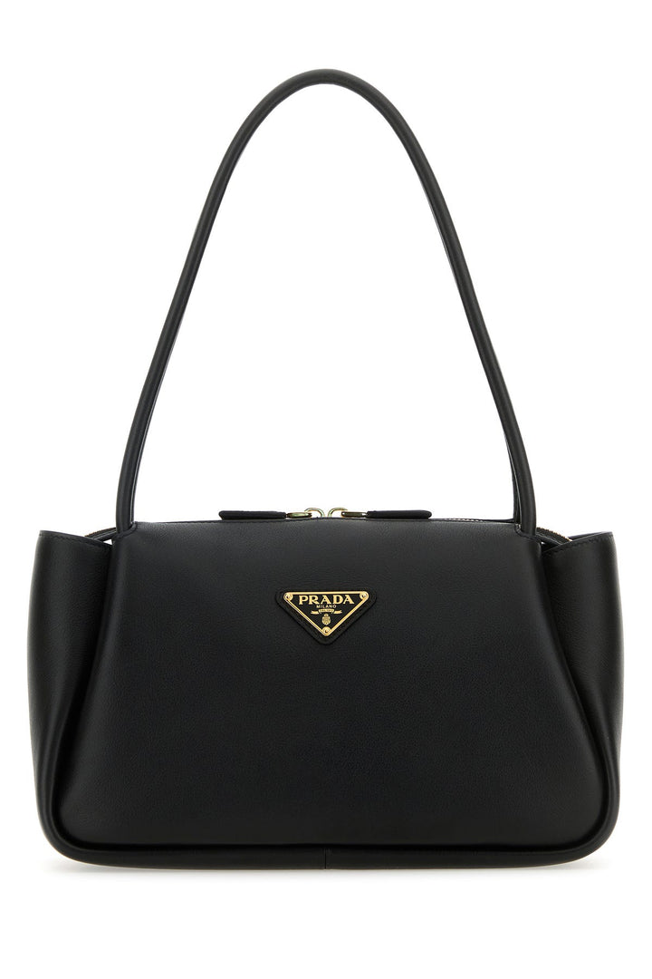 Black leather medium handbag