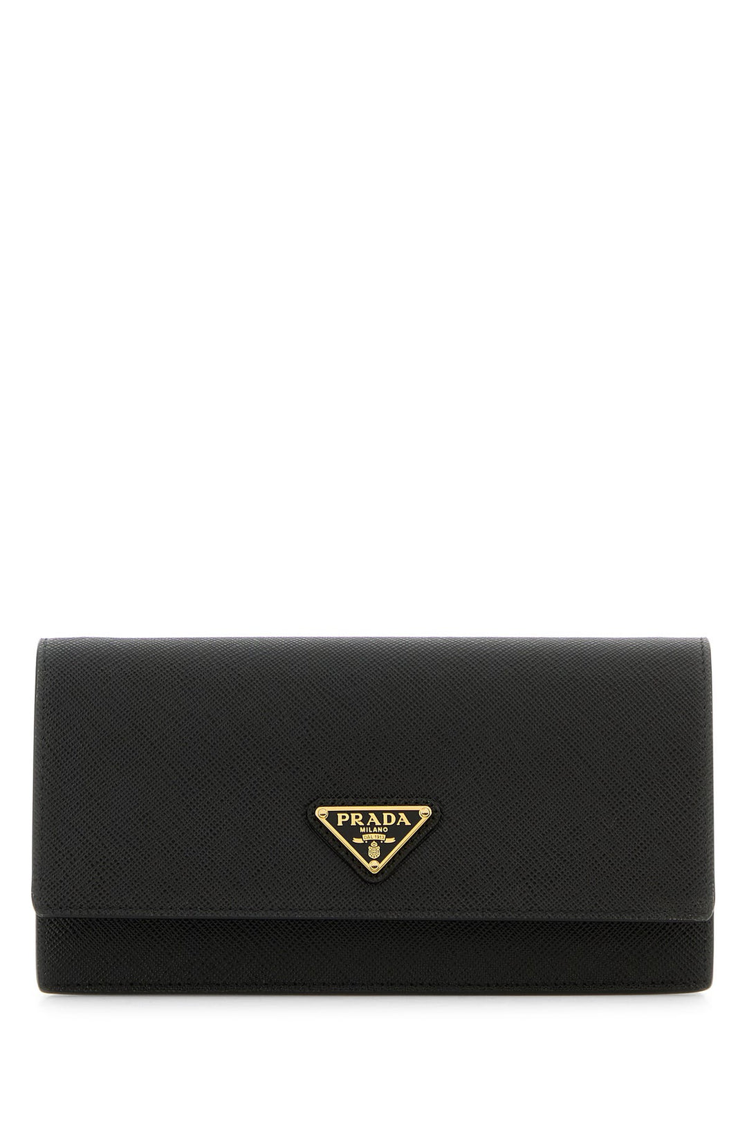 Black leather clutch