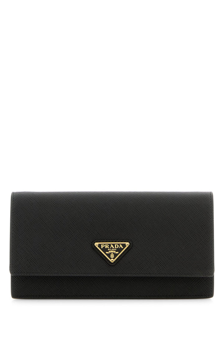 Black leather clutch