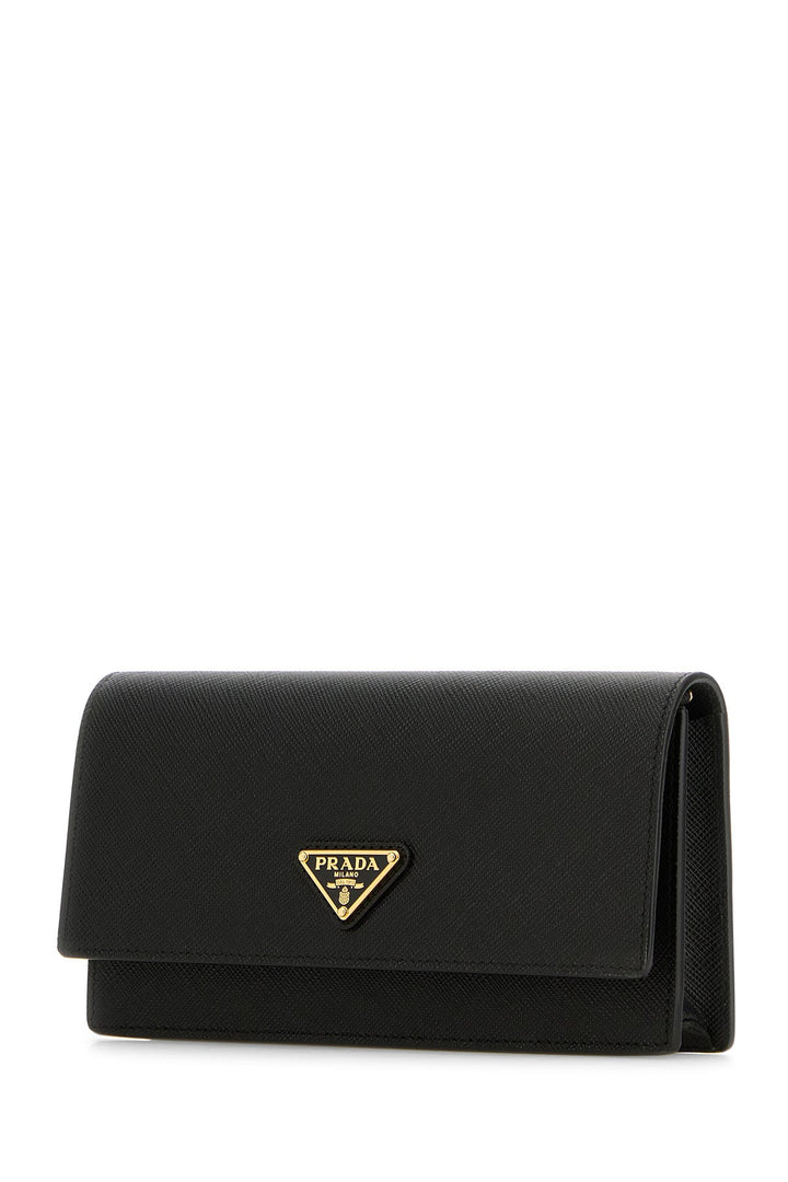 Black leather clutch