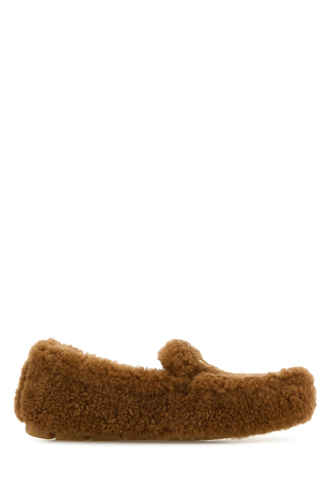 Caramel shearling loafers