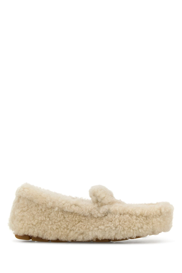 Ivory shearling loafers