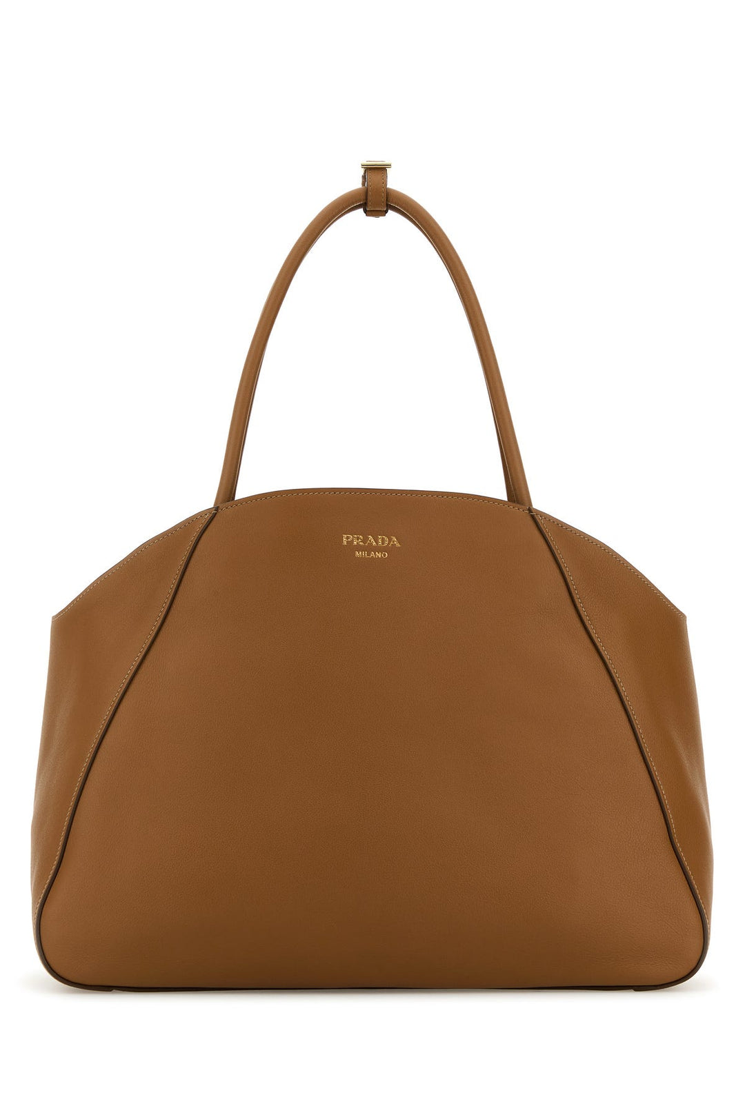 Caramel leather shopping bag