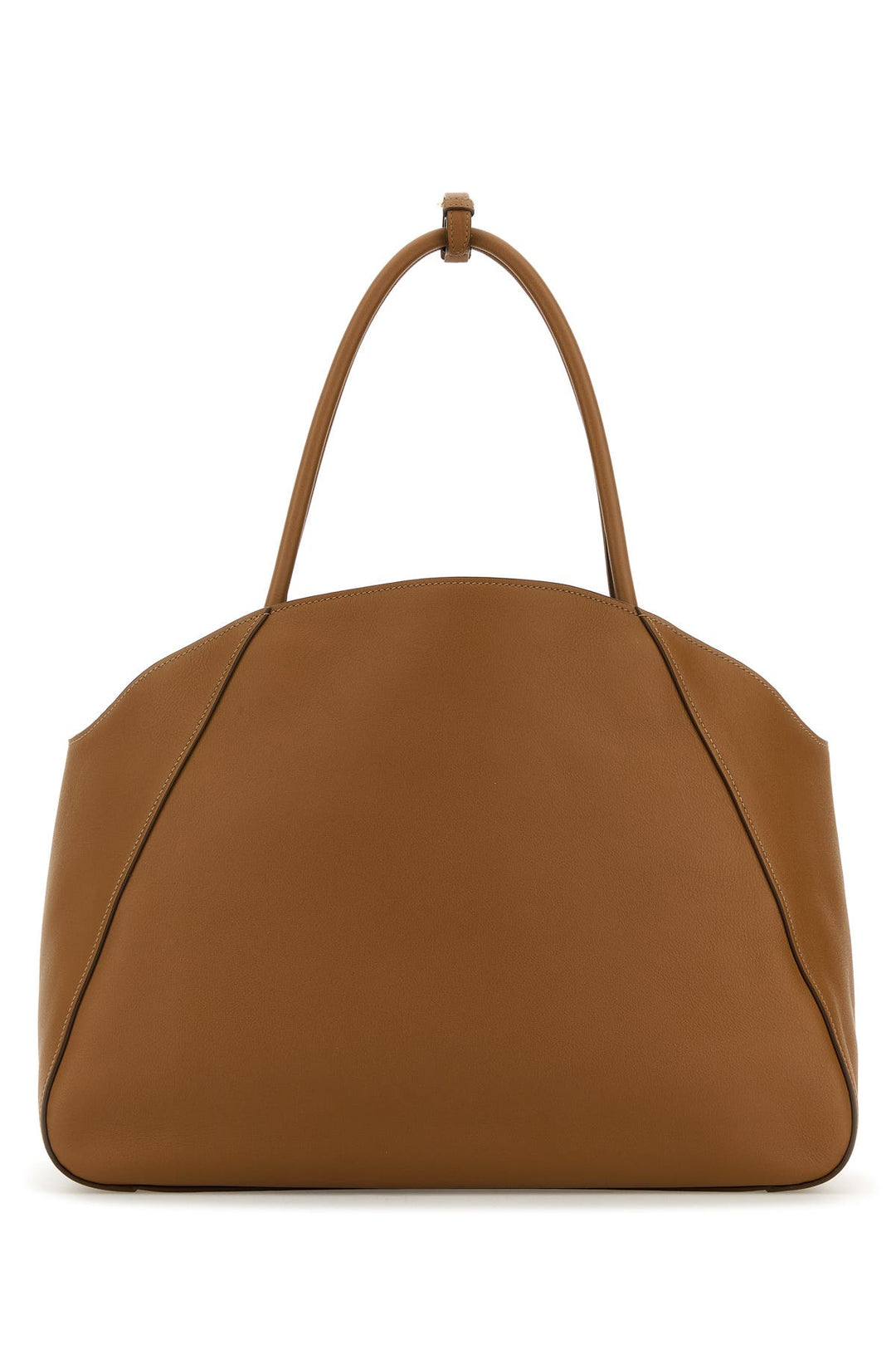 Caramel leather shopping bag