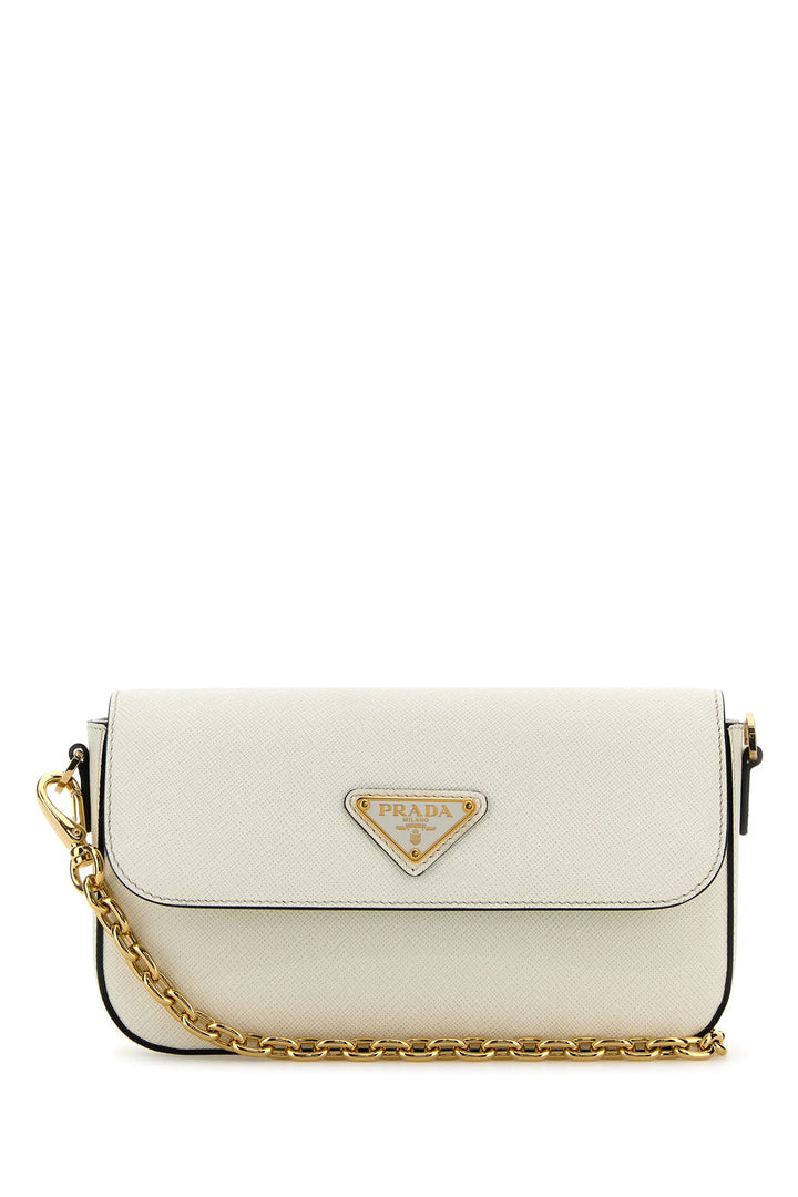 White leather crossbody bag