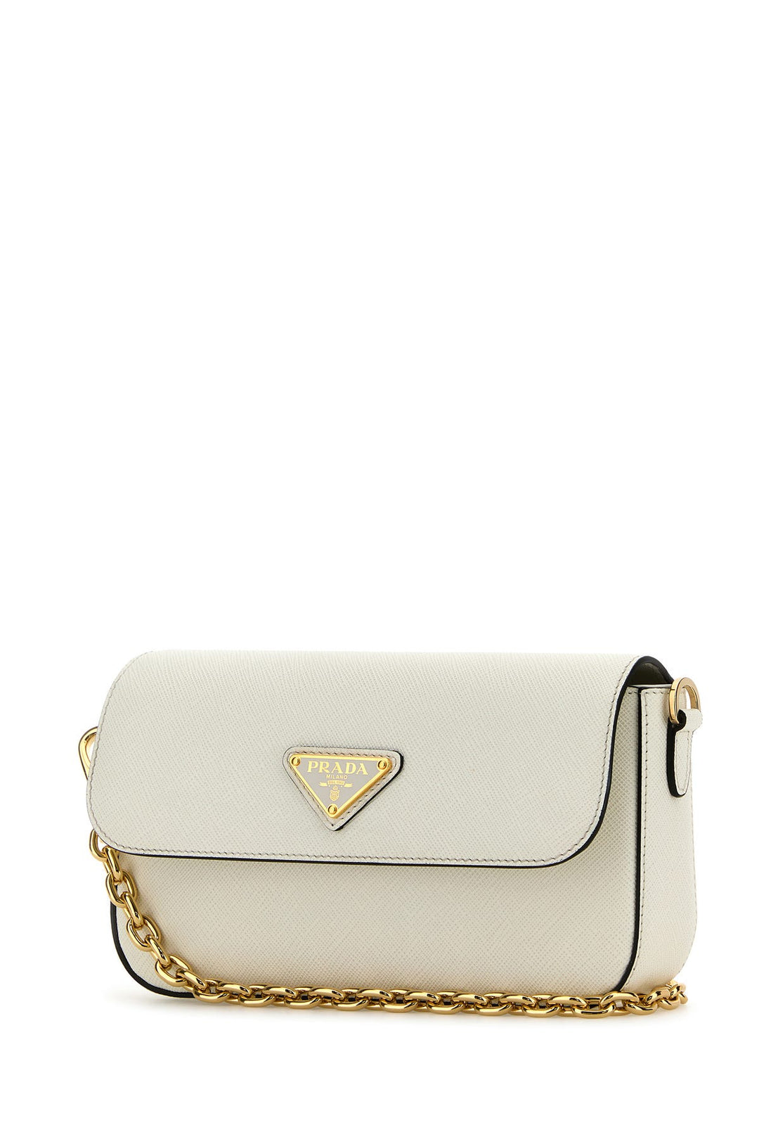 White leather crossbody bag