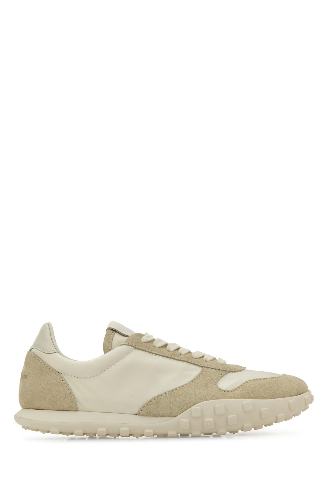 Two-tone fabric and suede sneakers