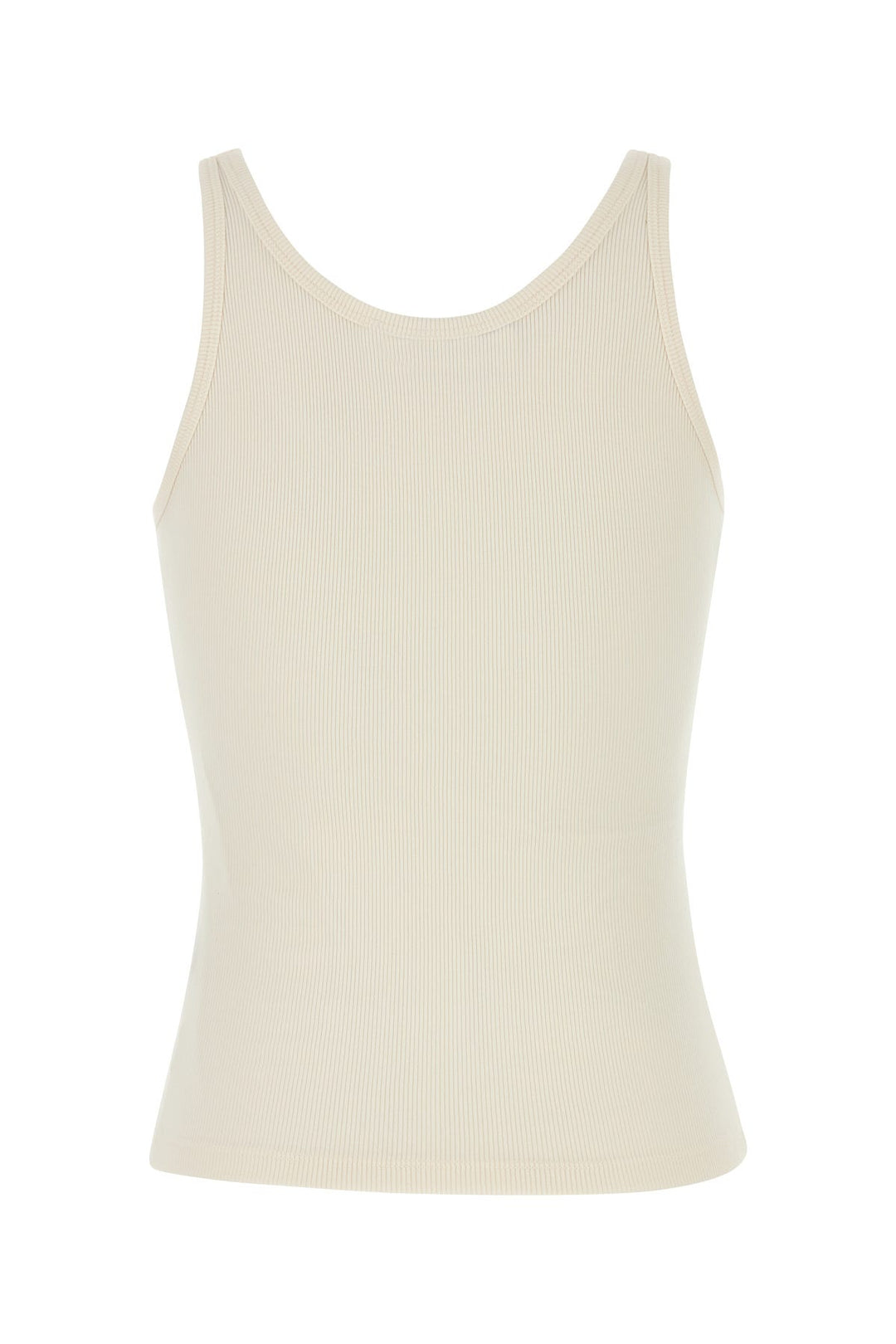 Ivory stretch cotton blend tank top