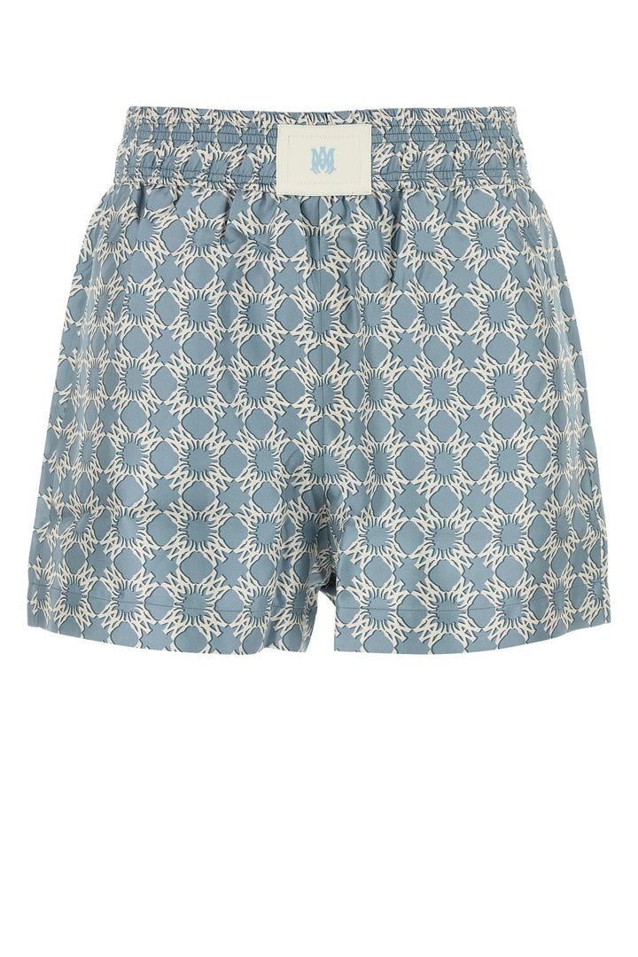 Printed silk shorts