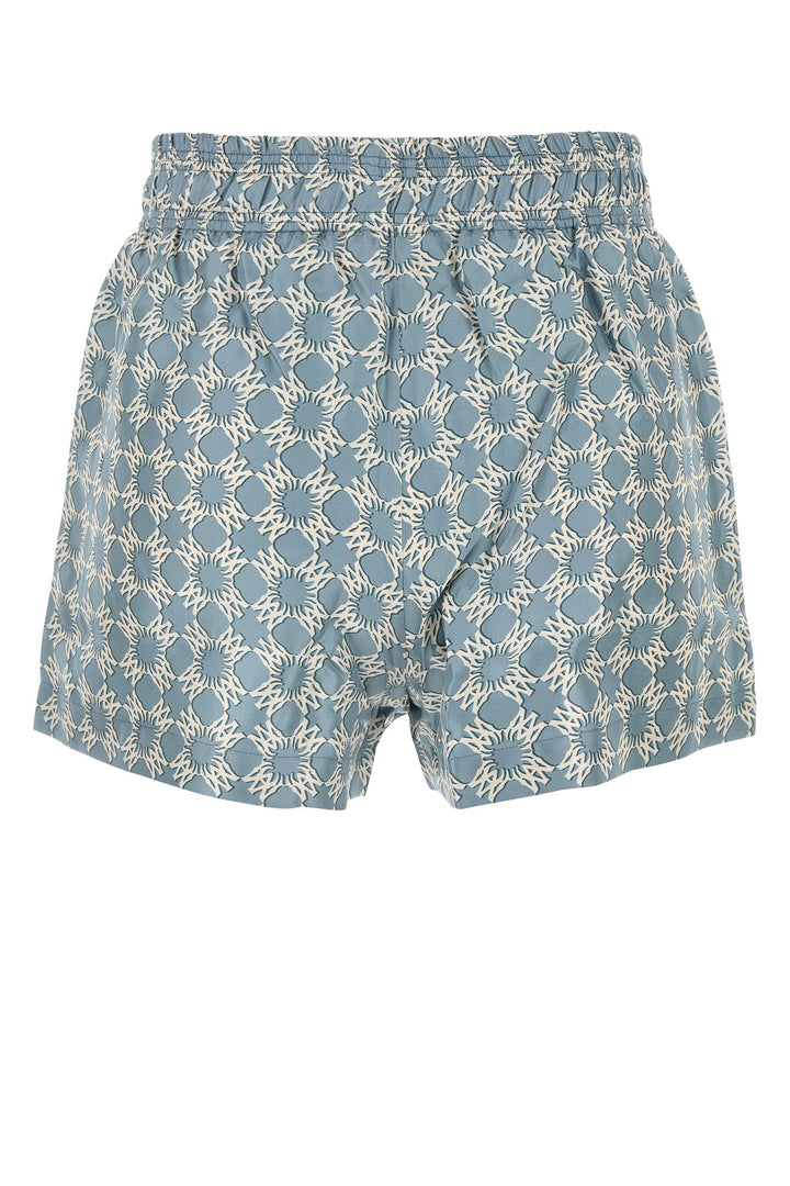 Printed silk shorts