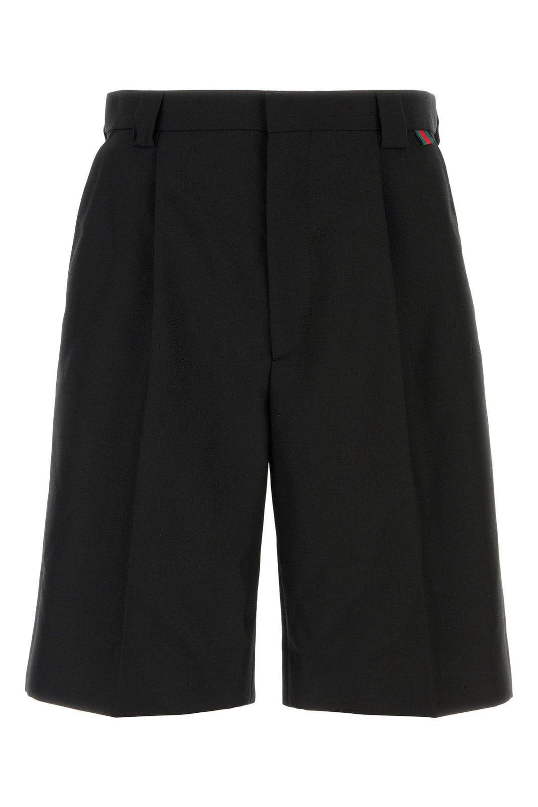 Black twill bermuda shorts