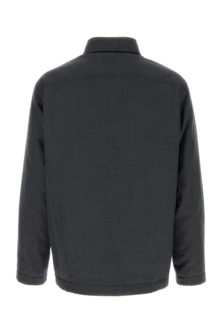 Dark grey polyester blend padded shirt