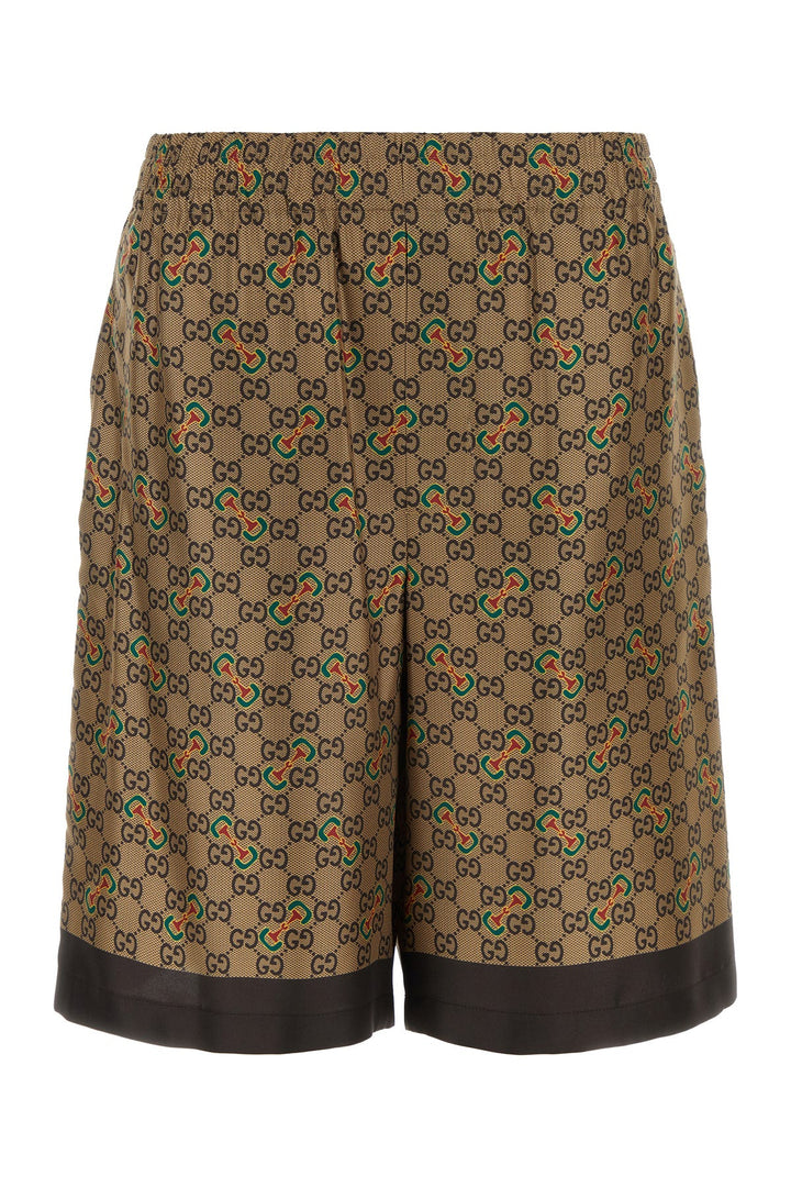 Printed twill bermuda shorts