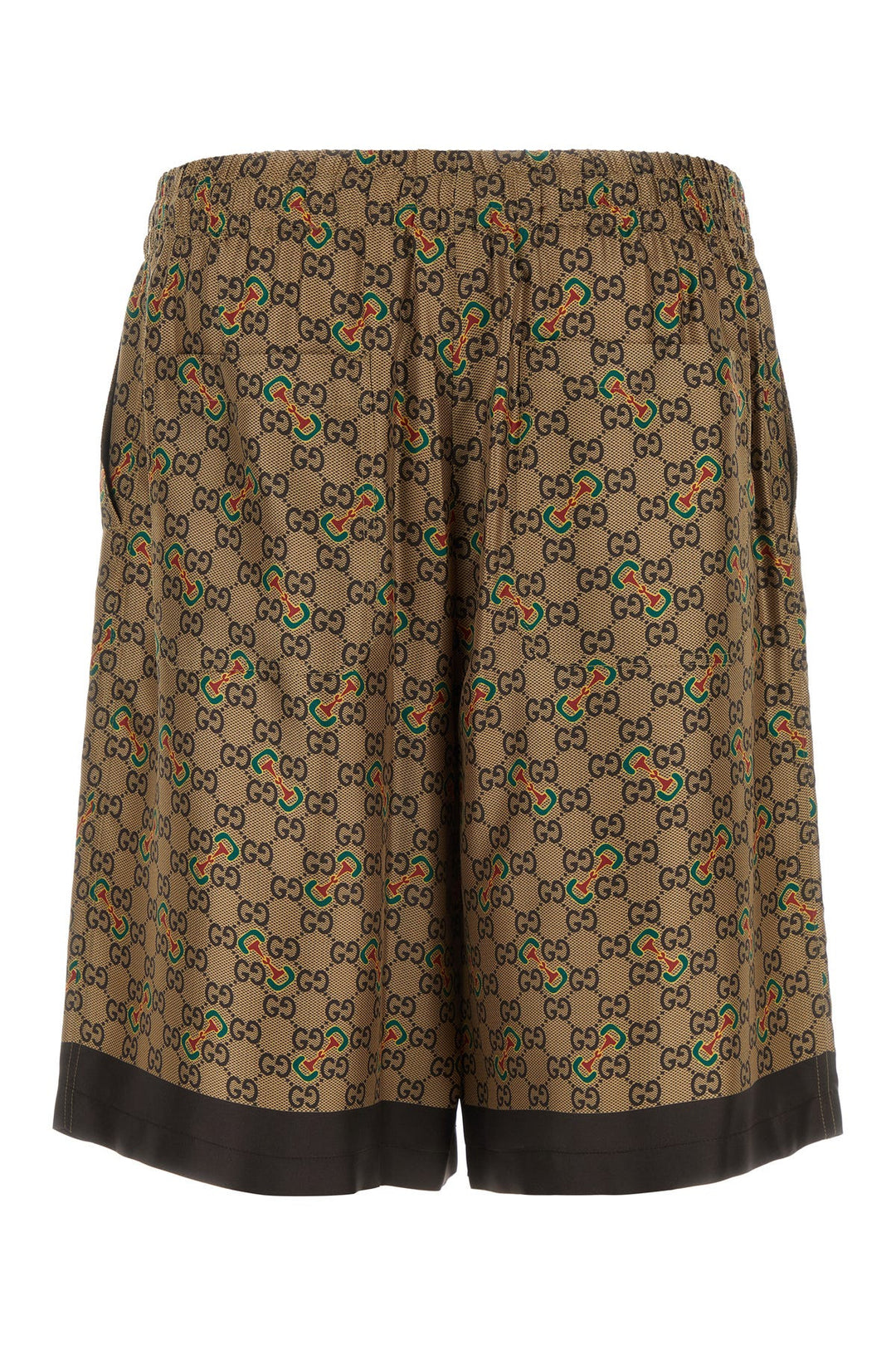 Printed twill bermuda shorts