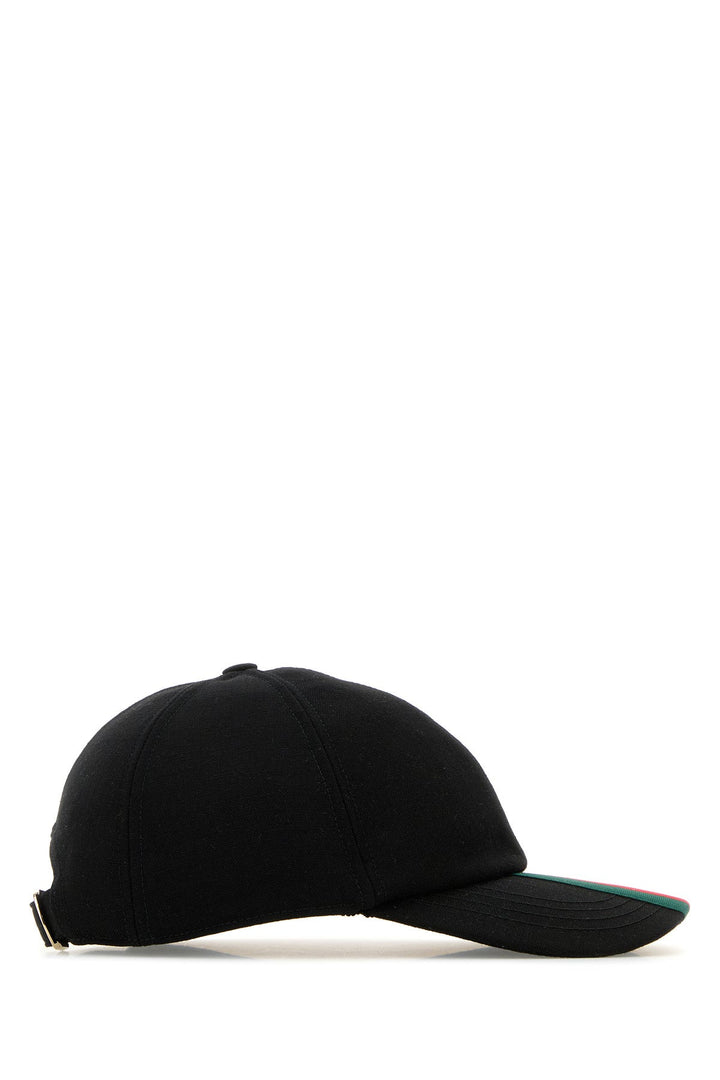 Black wool baseball cap