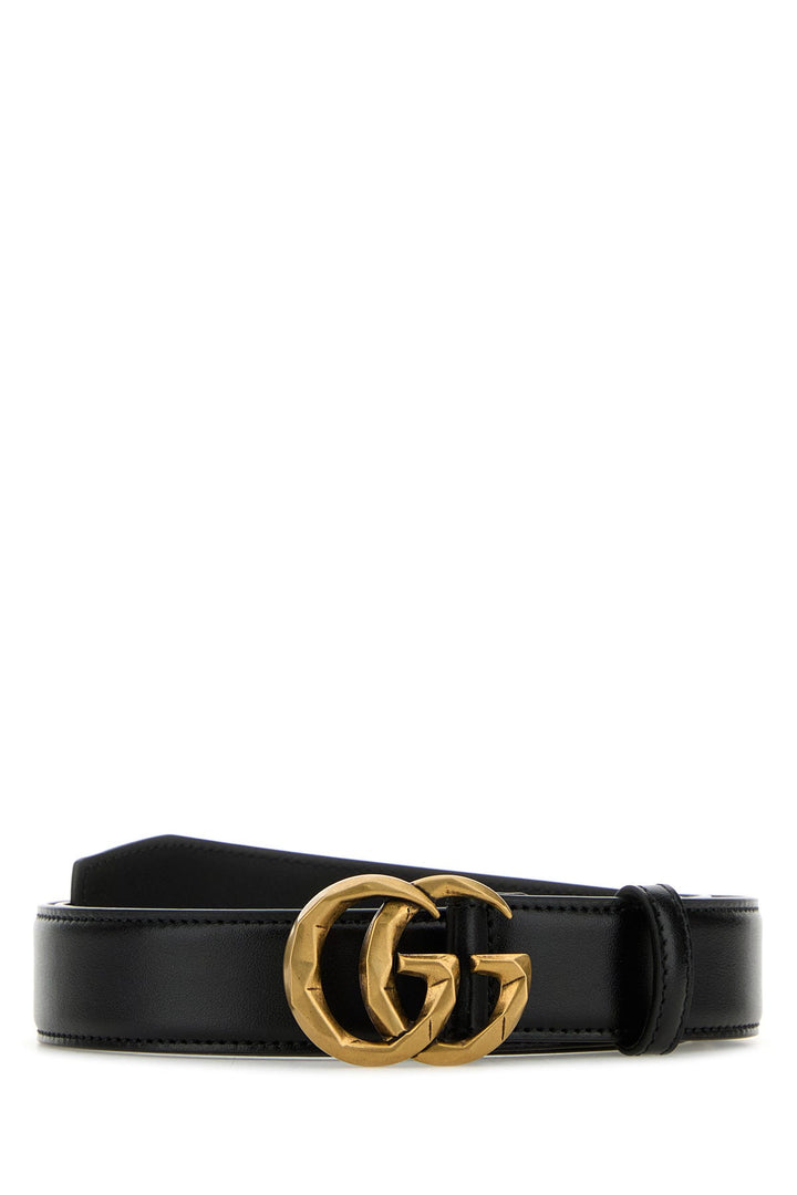 Black leather belt