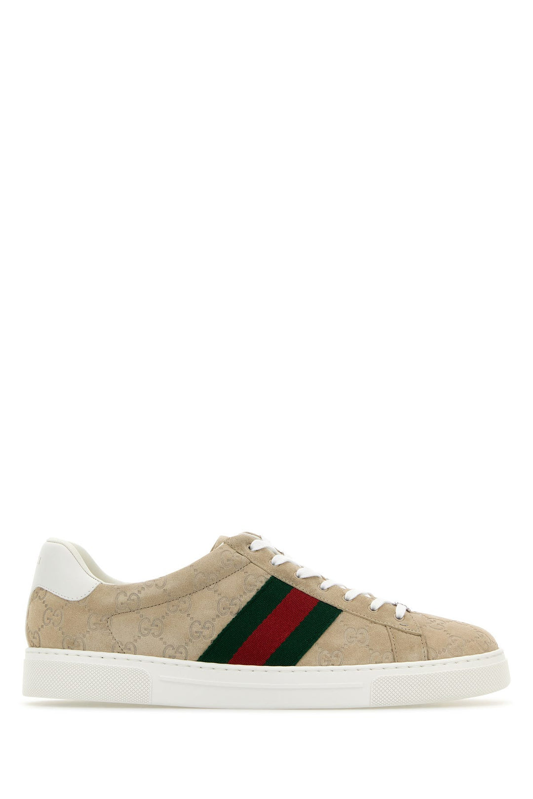 Beige suede Gucci Ace sneakers