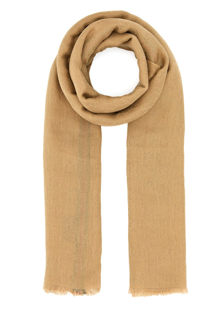 Camel silk blend scarf