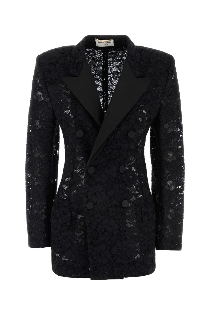 Black guipure lace blazer