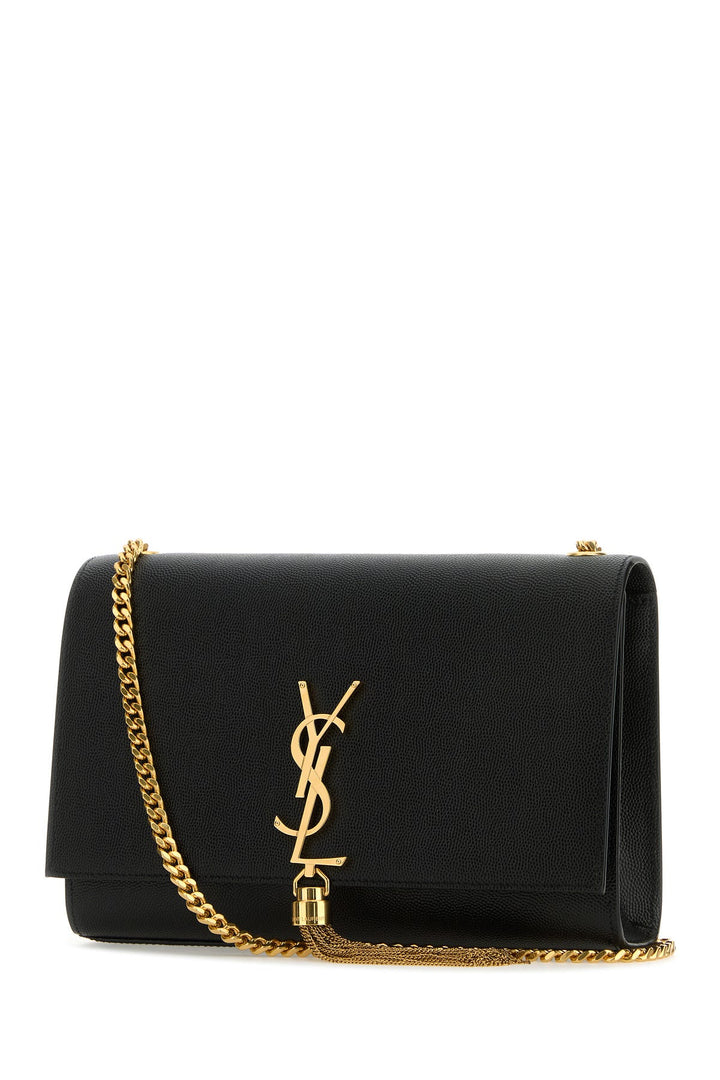 Black leather medium Kate shoulder bag