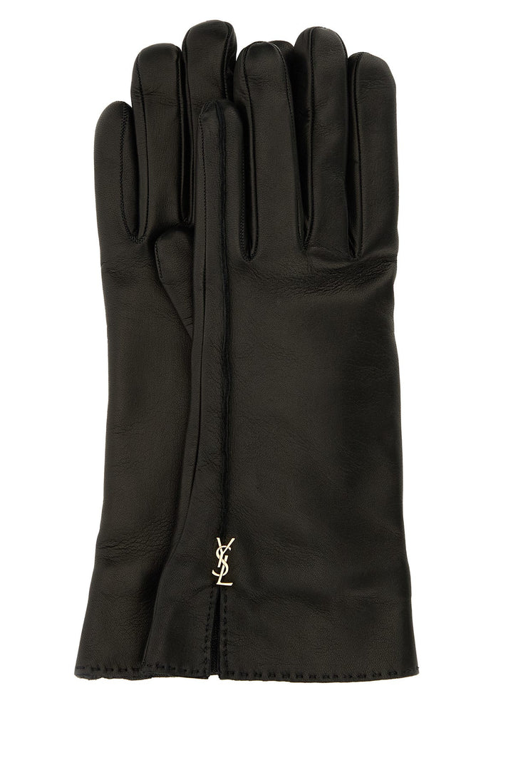 Black leather Cassandre gloves