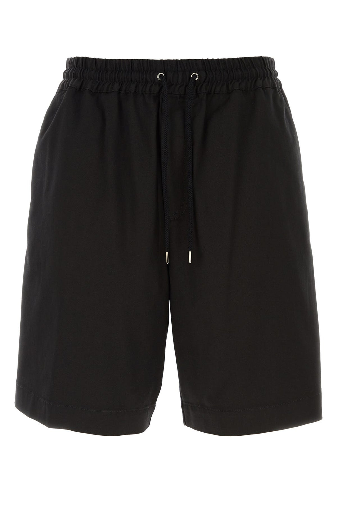 Black stretch lyocell blend bermuda shorts