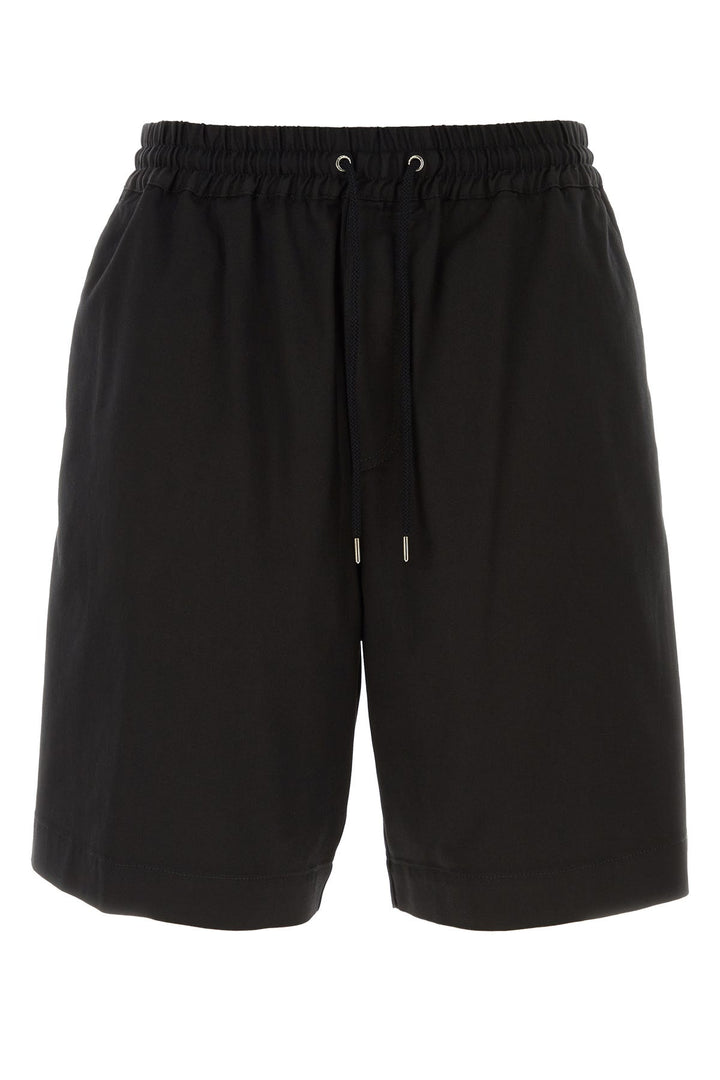 Black stretch lyocell blend bermuda shorts