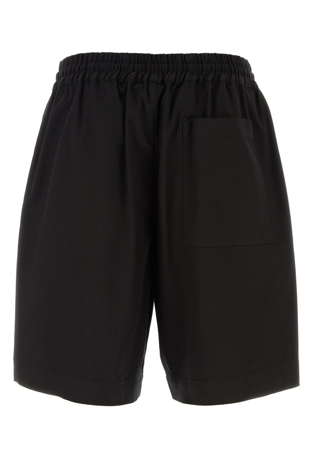 Black stretch lyocell blend bermuda shorts