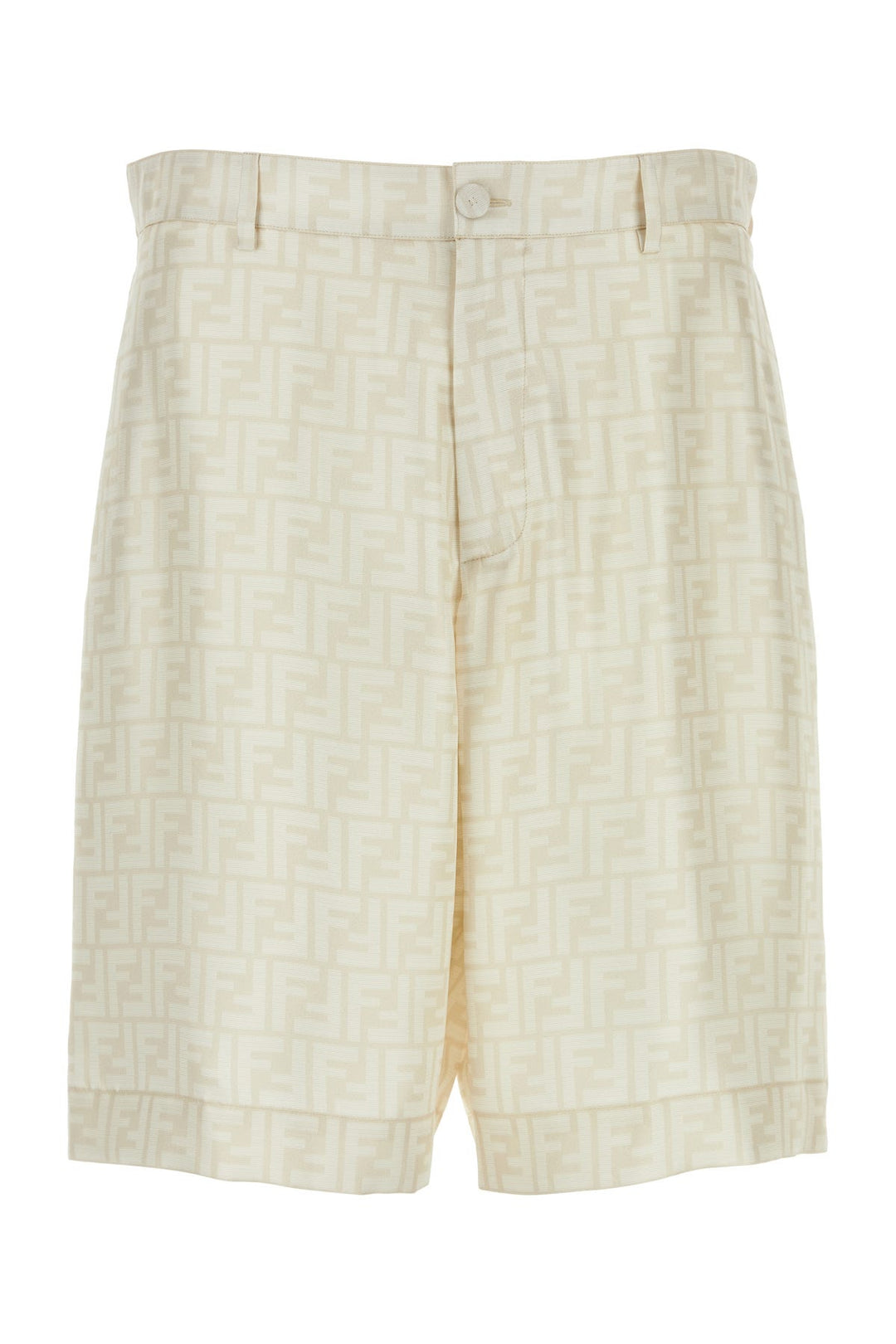 Embroidered silk bermuda shorts