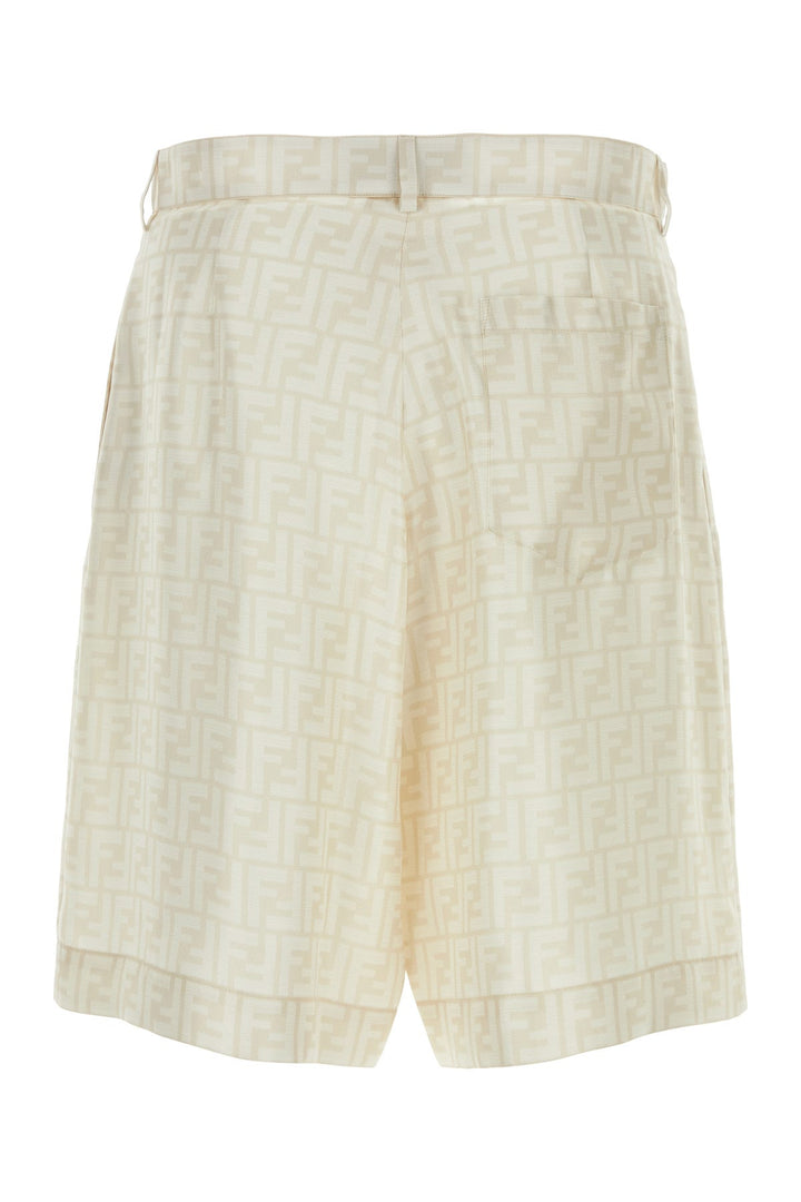 Embroidered silk bermuda shorts