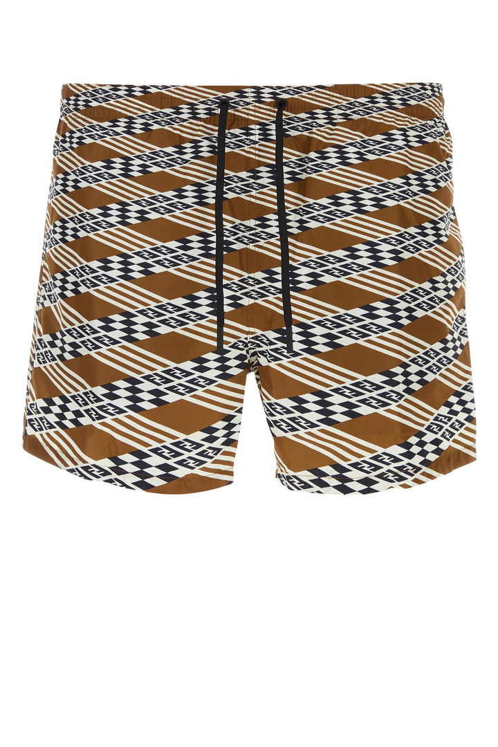 Printed polyester swimming shorts