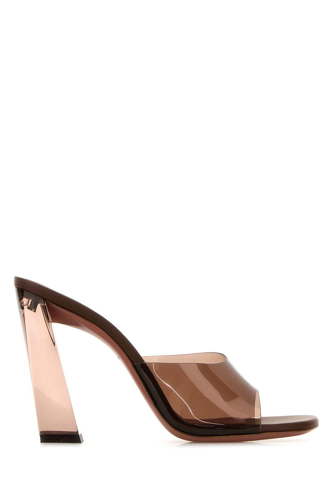 Brown PVC Brigitte mules