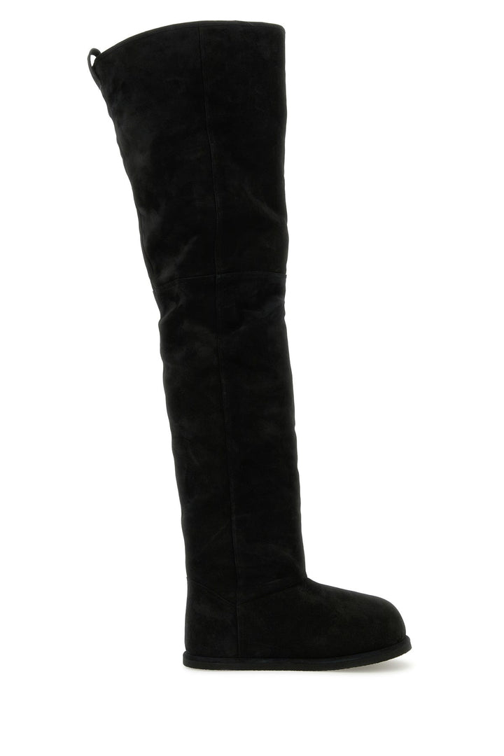 Black suede Heidi over-the-knee boots