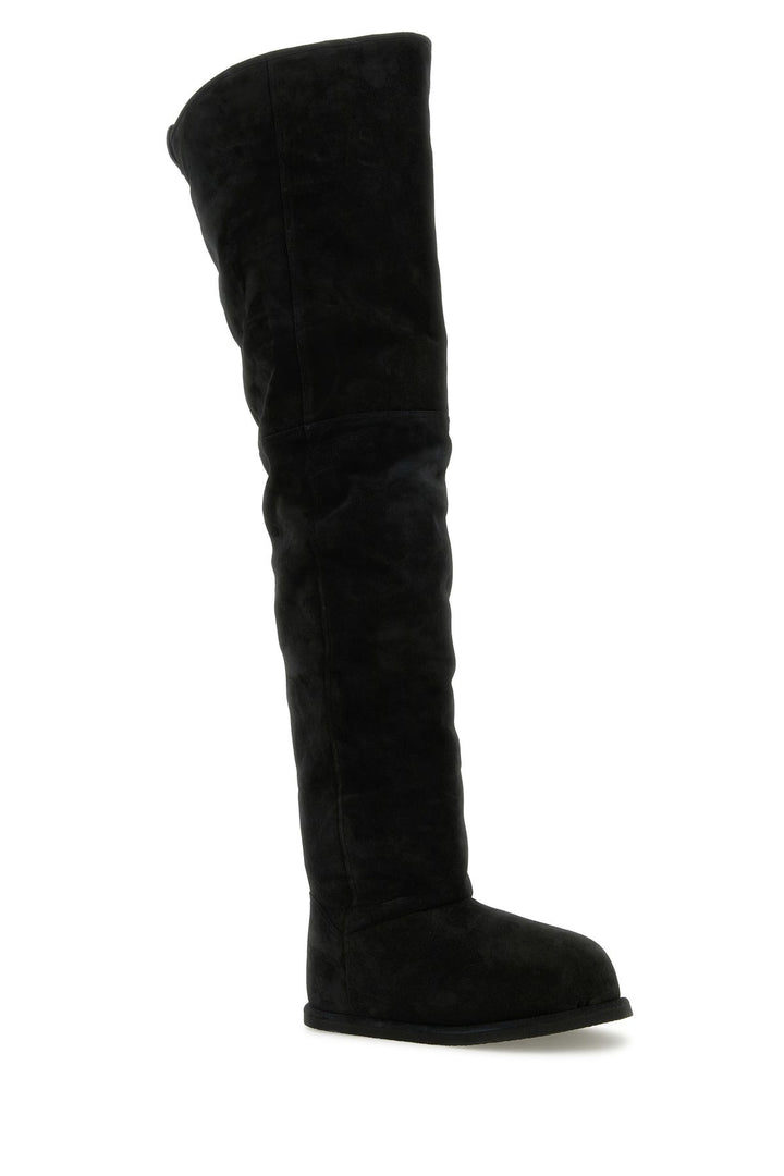 Black suede Heidi over-the-knee boots