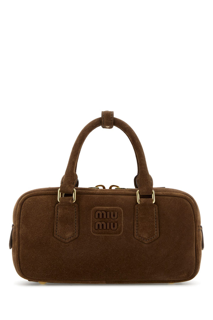 Brown suede Arcadie handbag