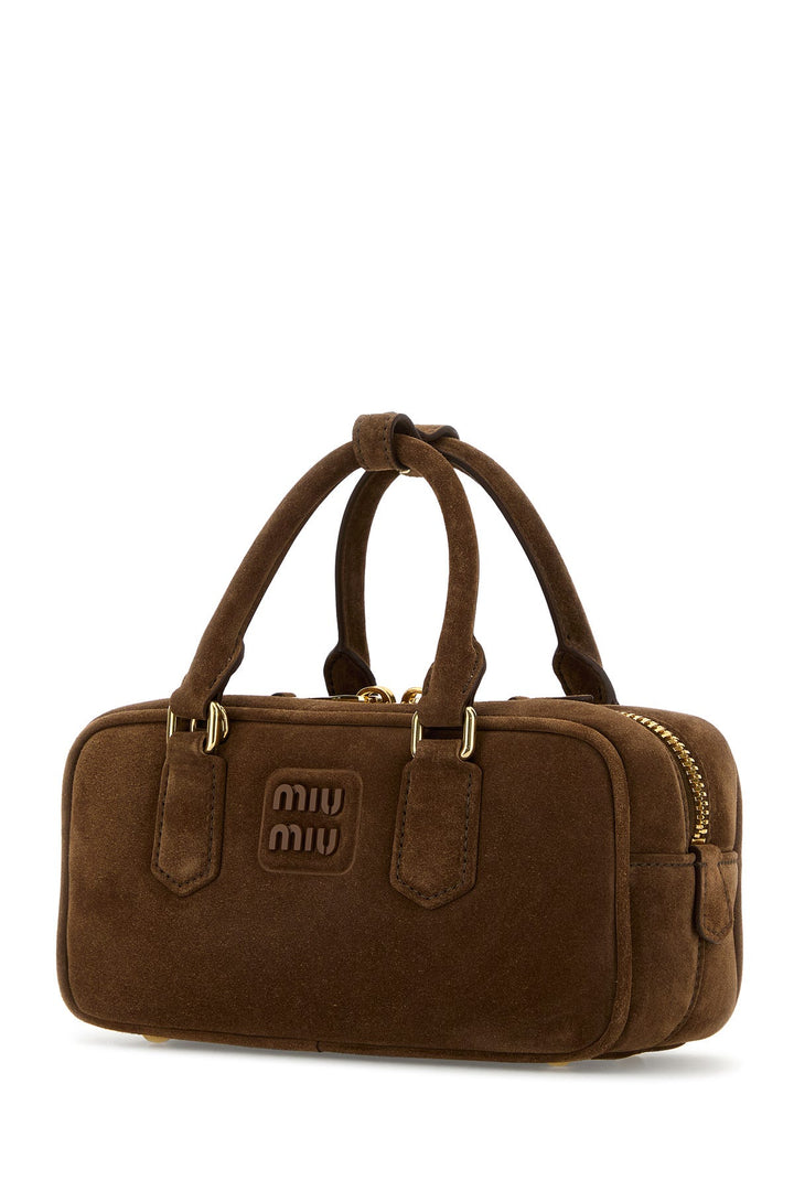 Brown suede Arcadie handbag