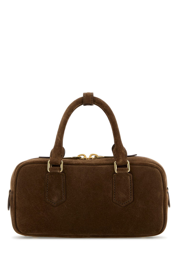 Brown suede Arcadie handbag