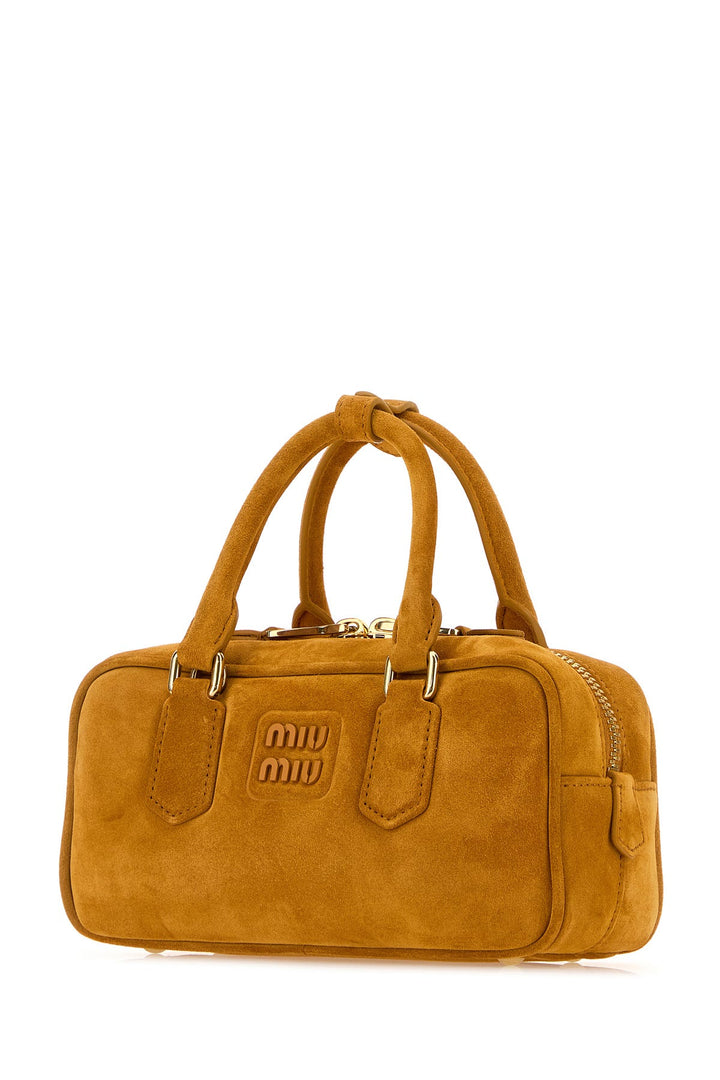 Mustard suede Arcadie handbag